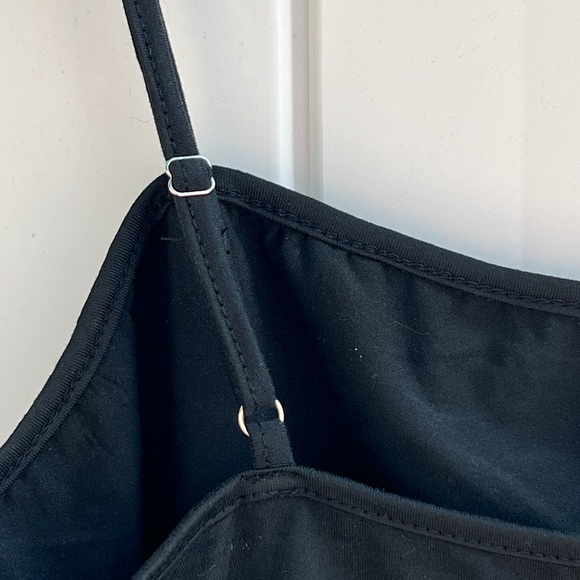 Lishly Black Adjustable Spaghetti Strap Sequined Fringe Crop Top Women's Size 12 - Picture 4 of 8